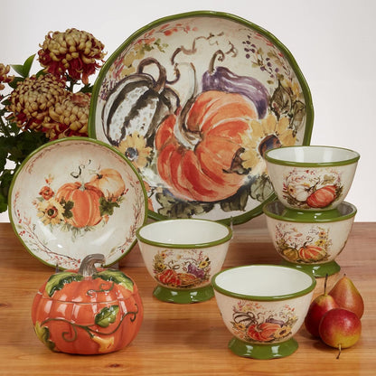 Harvest Morning Set of 4 Ceramic Mugs – Sip coffee, tea, or hot cocoa in cozy autumn style with these beautifully detailed mugs, perfect for crisp mornings and holiday moments 16 oz