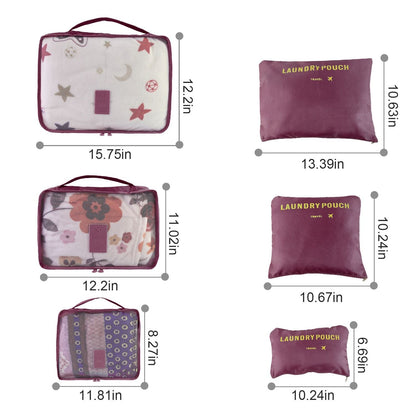 9Pcs/Set Clothes Storage Bags Water-Resistant Travel Luggage Organizer Clothing Packing Cubes for Blouse Hosiery Stocking Underwear