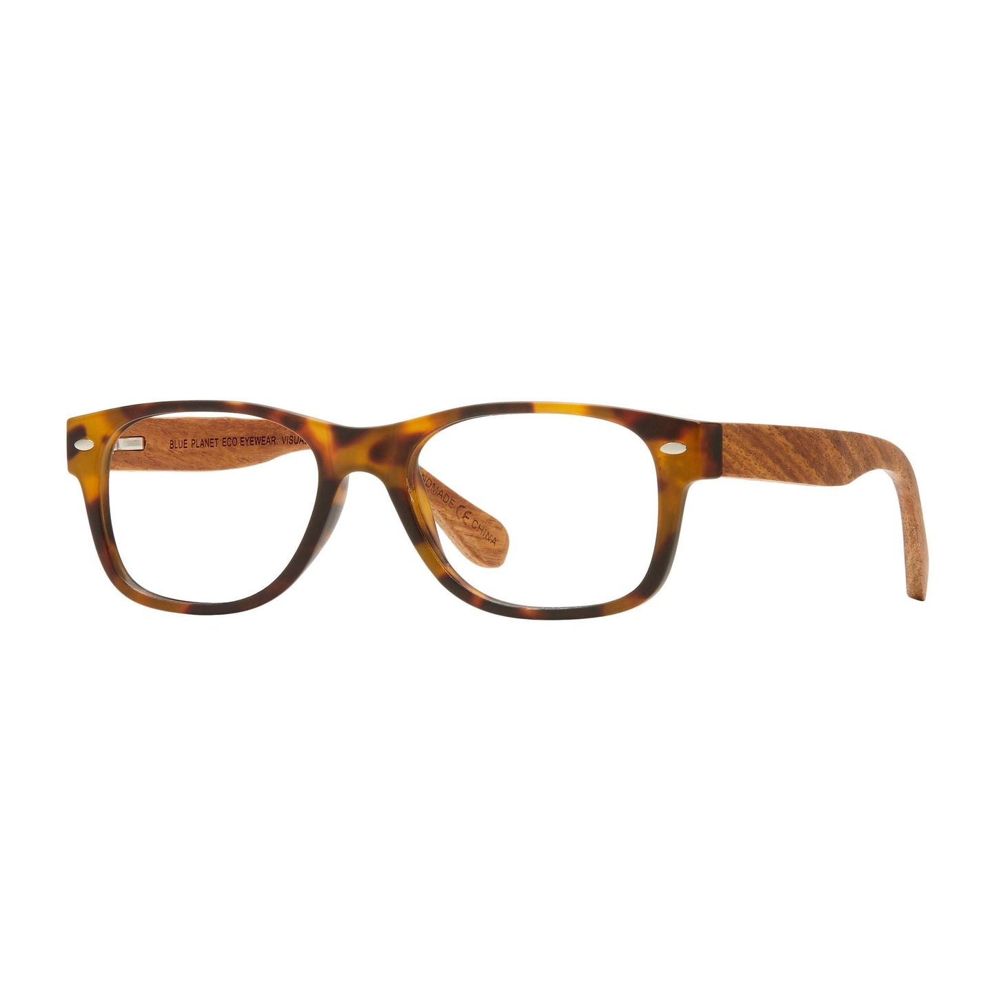 Brown tortoiseshell frame reading glasses with clear rectangular lenses, full-rim style