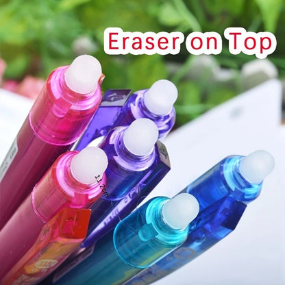 Large Capacity Ink,Erasable Pen 0.5mm Push Automatic Gel Pen Washable Handle Magic Erasable Refills Rods Longer Writing School