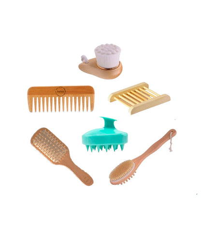 Bath essentials set: multiple bath brushes and scrub tools, 6-pack