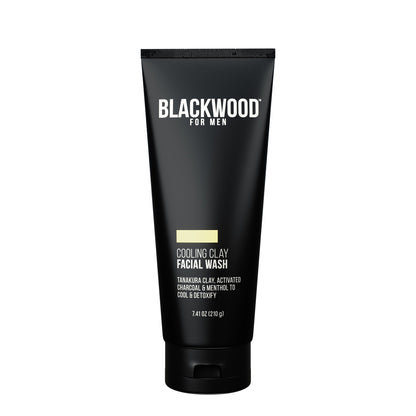 Cooling clay facial wash by BLACKWOOD FOR MEN, front label