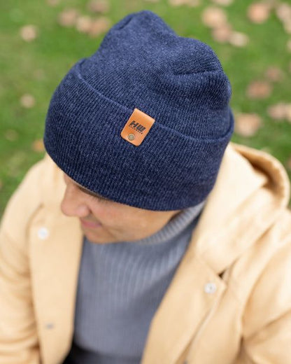 HAAKWEAR Theta-Stitch Cuffed Beanie - Designed and Made in USA (Patent Pending Design) - Denim Blue