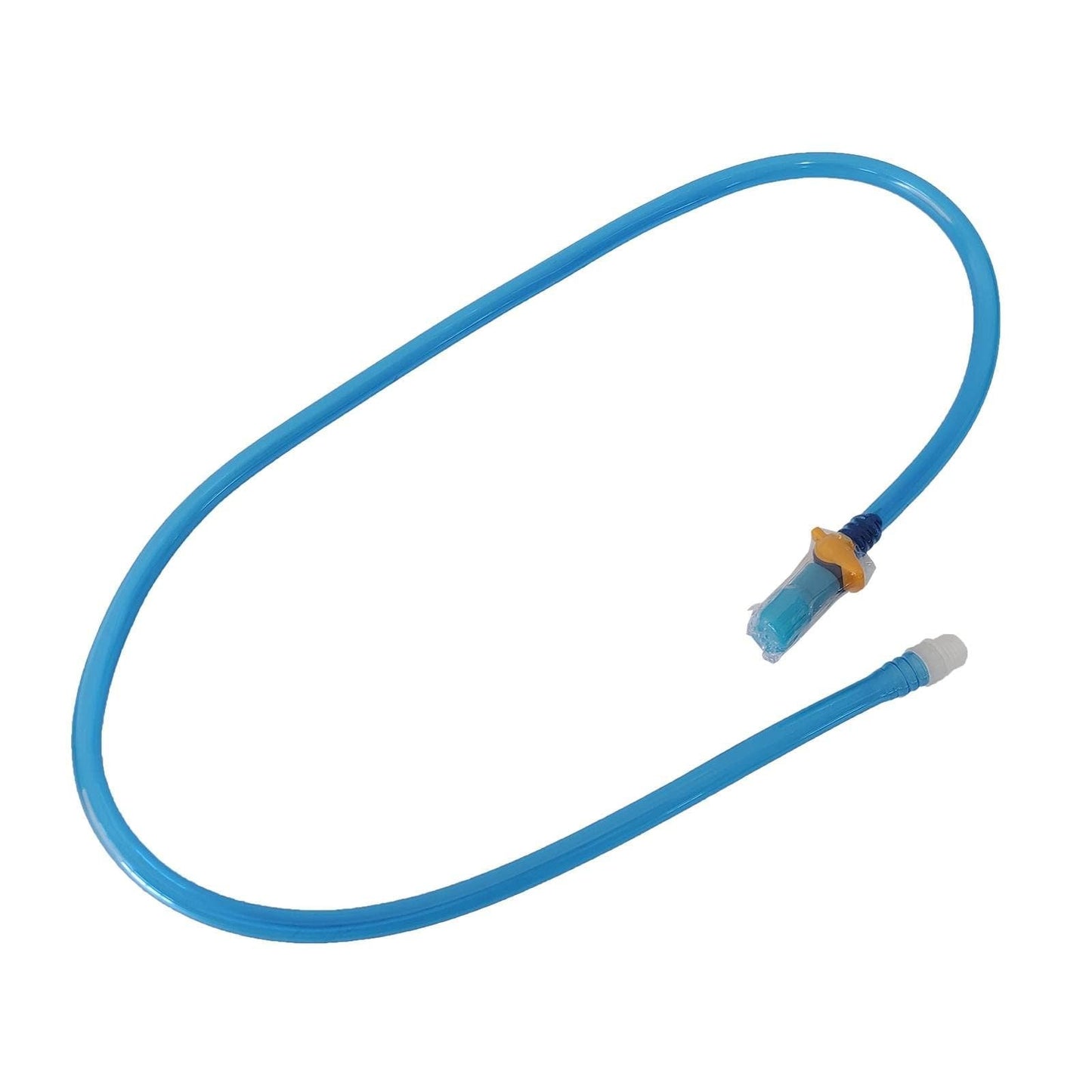 Hydration bladder drinking tube with blue hose and connector