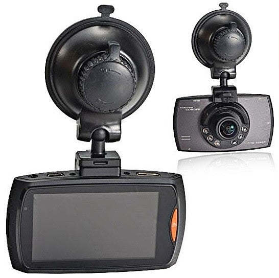 Car dash camcorder with suction mounts and front lens module