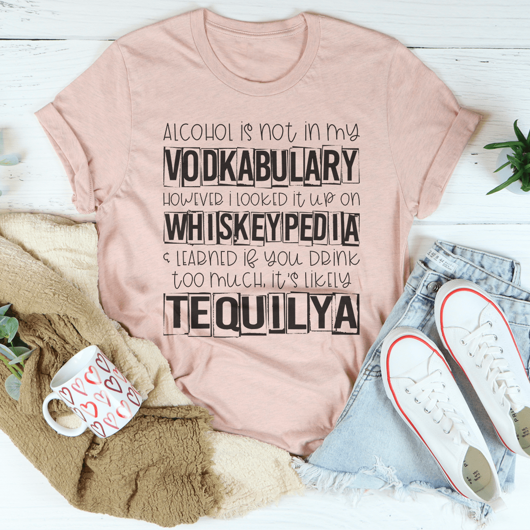 Mauve graphic slogan T-shirt with stacked boxed typography on the front