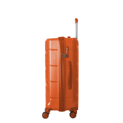 3-Piece Luggage Sets (20", 24", 28"), Suitcase with Wheels, Hardside Suitcase With Four Spinner Wheels and Scratch-Resistant Surface, Orange