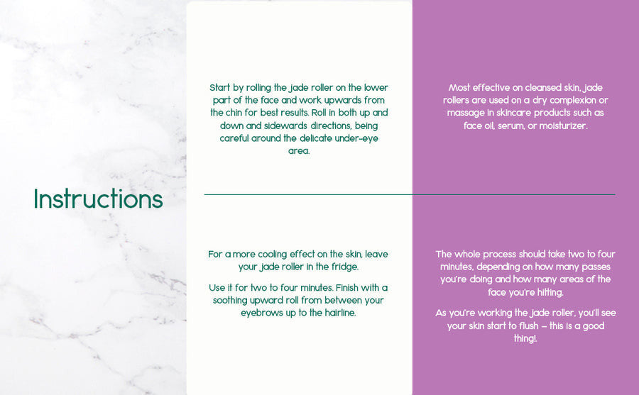 Jade roller instructions sheet