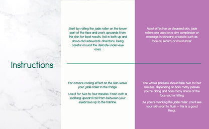 Jade roller instructions sheet