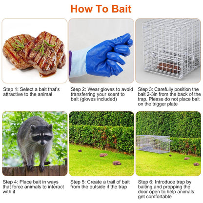 25.59Inch Live Humane Animal Trap Cage Heavy Duty Folding Catch And Release Rodent Cage For Rabbit Squirrel Possum Skunk Kitten Raccoon And More GPCT5437