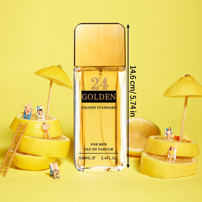 3.4f.0zMen's Eau De Toilette Spray, with Amber & Cinnamon Long-Lasting Perfume, Perfect forDating, Daily Life, Parties, Gift Giving, Notes OfBlood Orange, Grapefruit, Mint