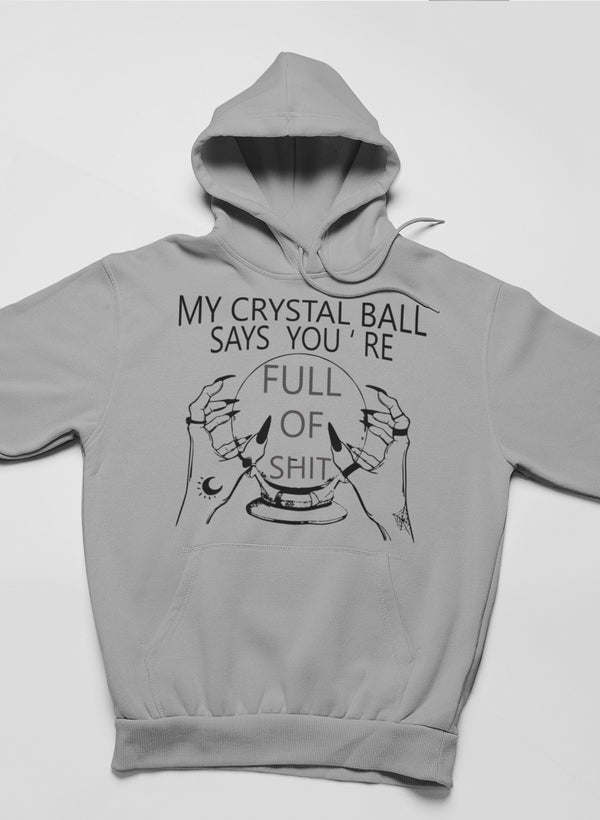 Athletic heather pullover hoodie with front hood and crystal-style graphic