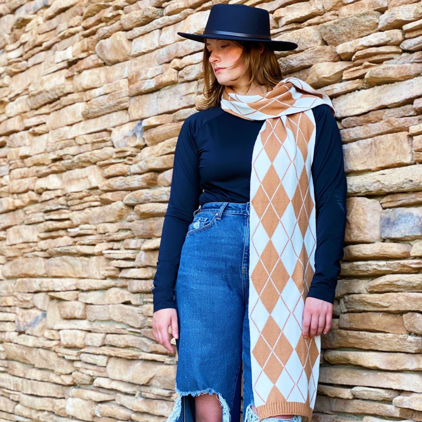 Our Gal Patterned Knit Scarf