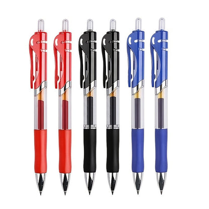 Multi-color press-and-push gel pen set with 2 pens and 10 refills, 0.5mm tips