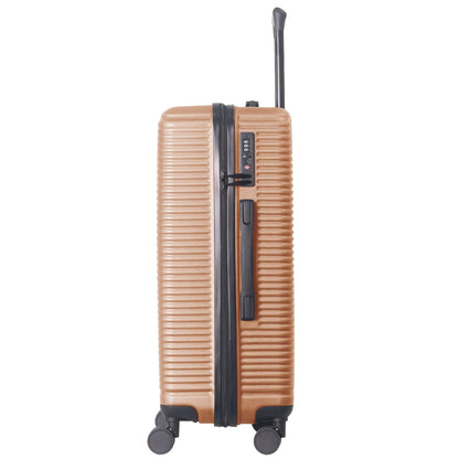 Luggage Sets ABS Hardshell 3pcs Luggage, Lightweight Durable Suitcase sets Spinner Wheels Suitcase with TSA Lock 20''24''28'' Available(Brown)