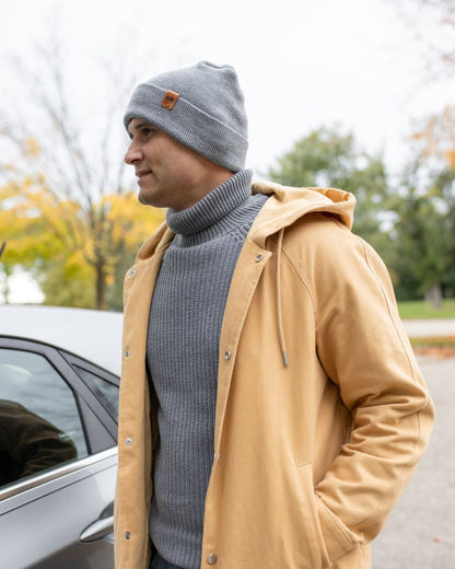 HAAKWEAR Theta-Stitch Cuffed Beanie - Designed and Made in USA (Patent Pending Design) - Koala Gray