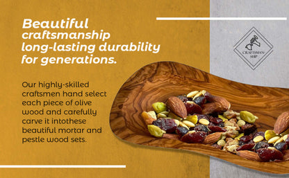 Olive wood multi-purpose bowl with long oval shape, rounded edges, and natural grain.