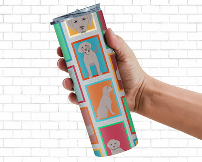 Lots of Grey Labrador Retriever Stainless Steel Skinny Tumbler Vacuum Double Walled Reusable Insulated Tumbler Travel Cup for Coffee Cocktails Gift with Lid, 20 oz