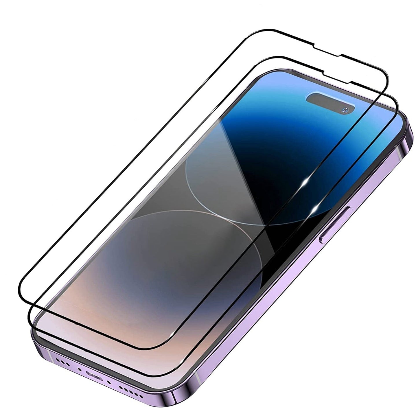 2-pack clear tempered glass screen protectors with full coverage edges