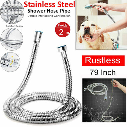2 m / 3 m / 79" / 118" Shower Water Hose Shower Head Stainless Steel Flexible Replacement Hose
