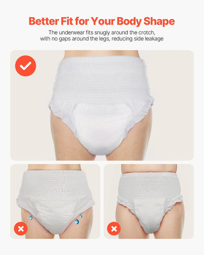 High Absorbency Adult Incontinence Underwear for Men & Women - Leakproof & Comfortable Disposable Pull-ups with Wetness Indicator, Size M, Pack of 64