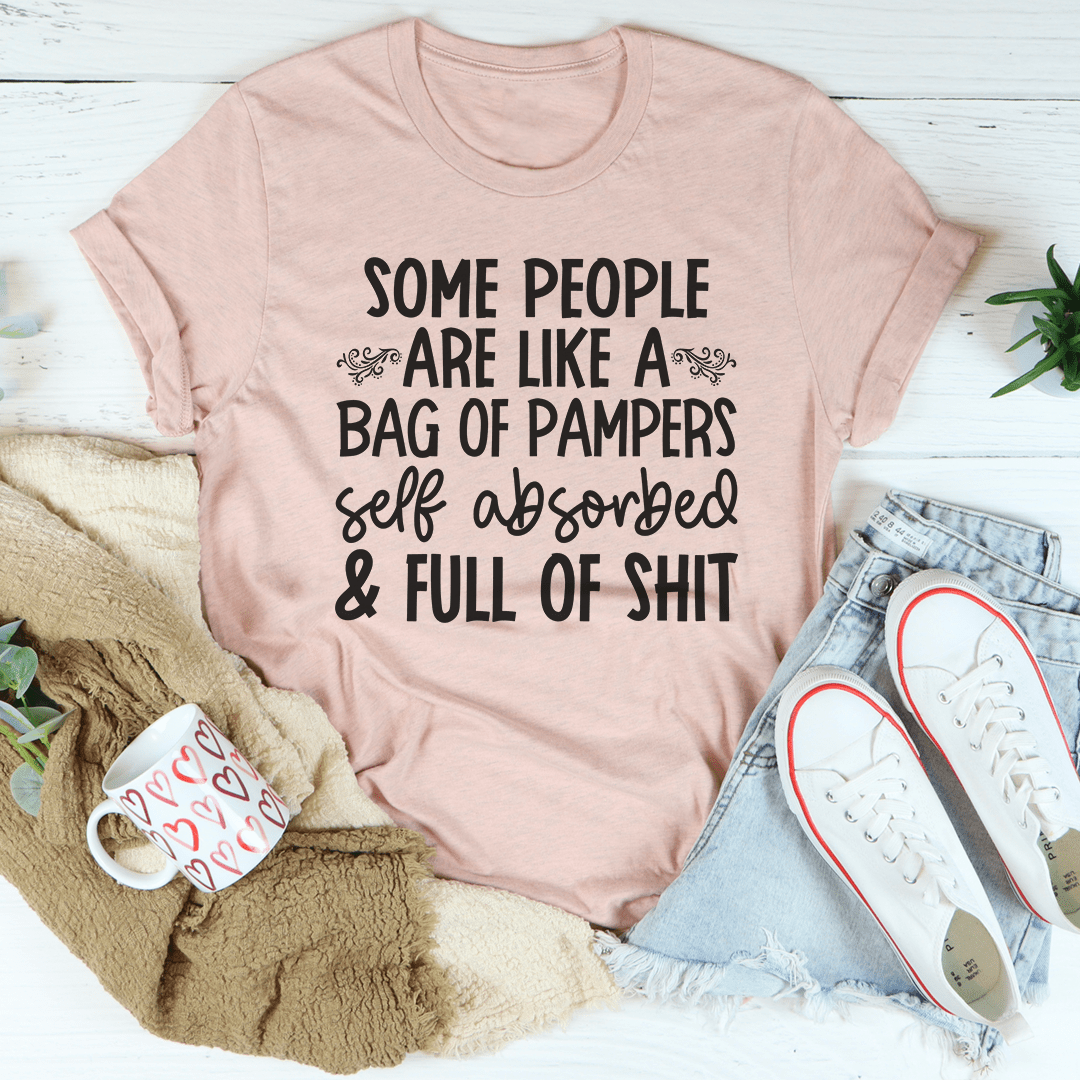 Heather prism peach T-shirt with bold front slogan print, crew neck.