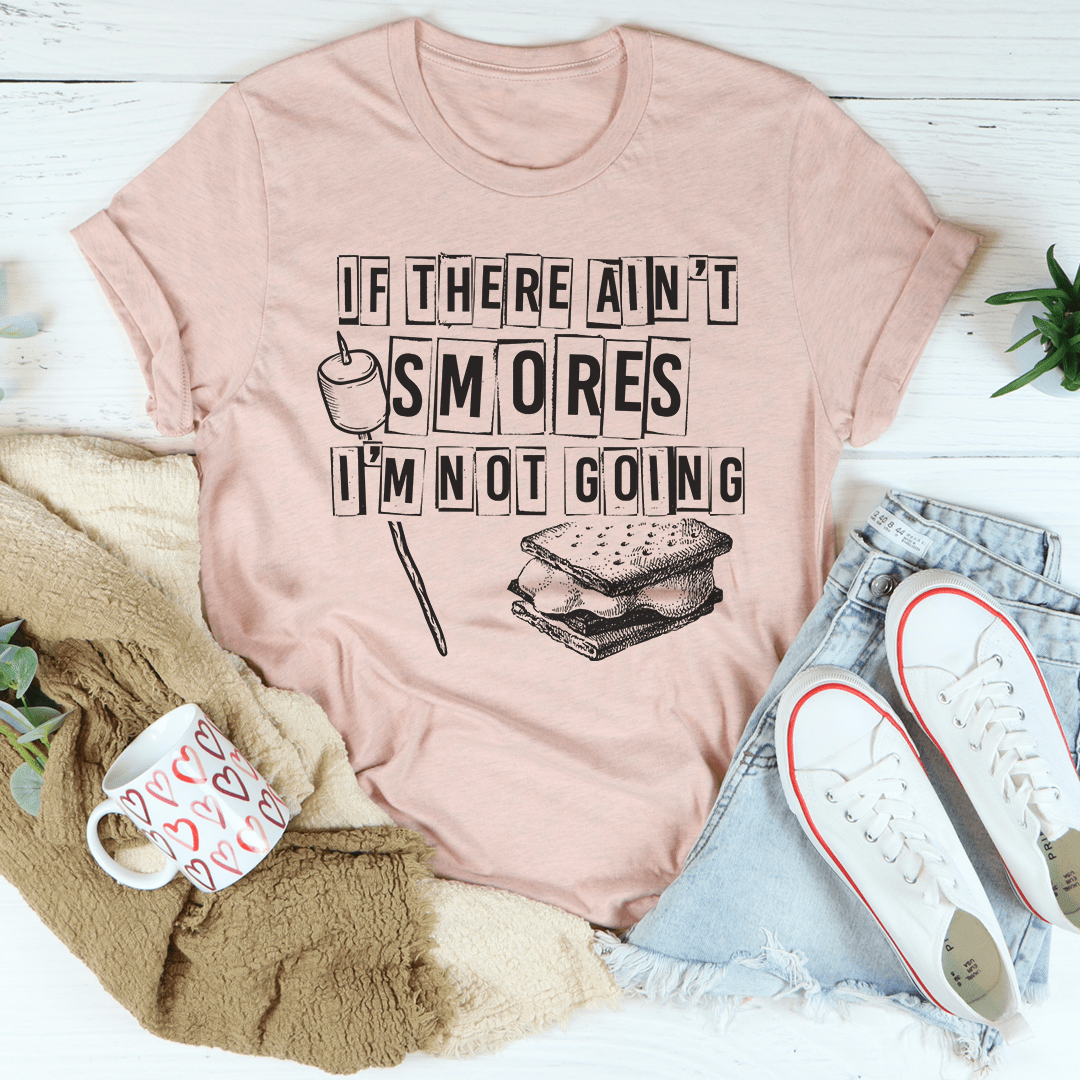 Mauve graphic T-shirt with bold text and marshmallow illustration