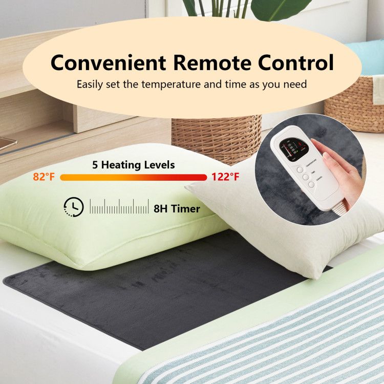 Electric Heated Mattress Pad with 5 Heating Levels and Overheat Protection