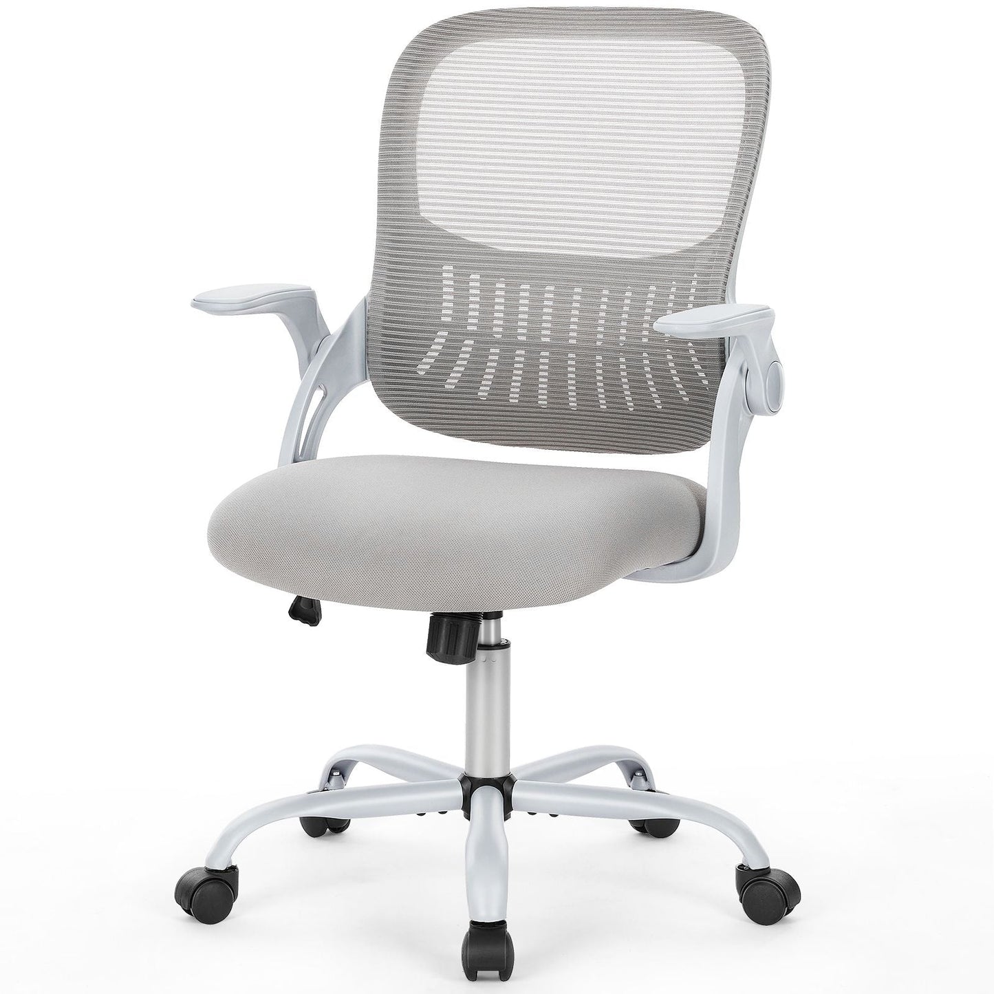 Office Mid Back Ergonomic Mesh Computer Desk Larger Seat Executive Height Adjustable Swivel Task Chair with Lumbar Support