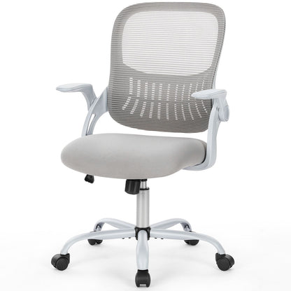 Office Mid Back Ergonomic Mesh Computer Desk Larger Seat Executive Height Adjustable Swivel Task Chair with Lumbar Support