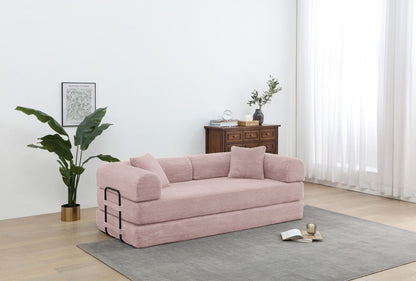 Foldable Sofa Bed, 77.9'' Folding Floor Couch, Compressed Convertable Sleeper Sofa, Memory Foam Couch with Pillow Back Support Armrest, 4-in-1 Futon Sofa Bed for Living Room, Army green