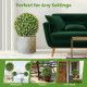 2 PCS Artificial Plant Topiary Balls 17.5 Inch Faux Decorative Balls with Pink Flowers
