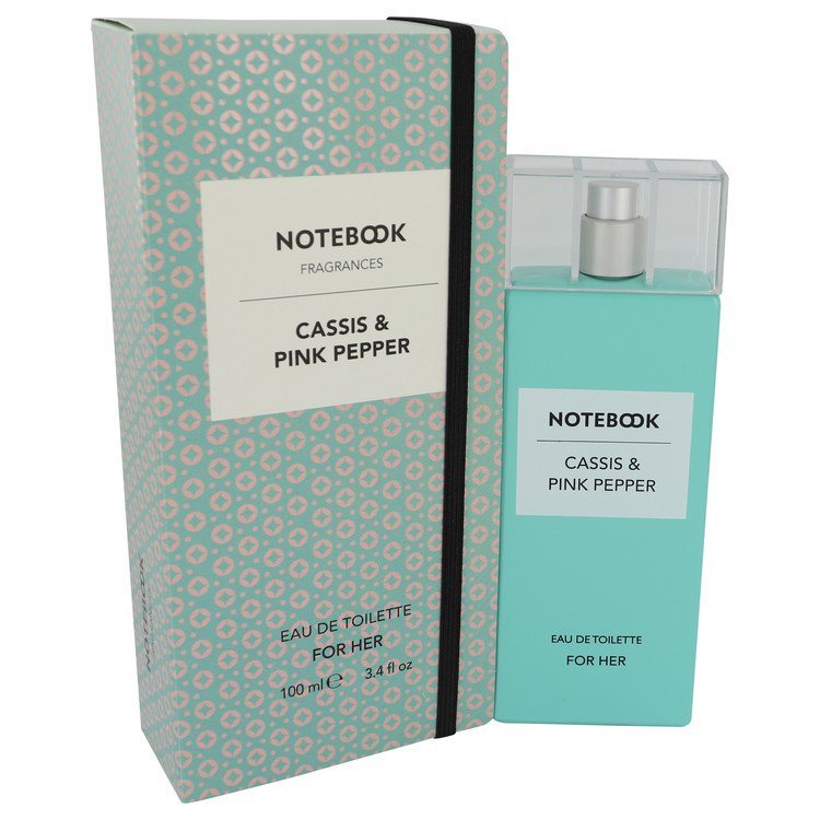 Notebook Cassis & Pink Pepper eau de toilette spray set: teal bottle with carton box