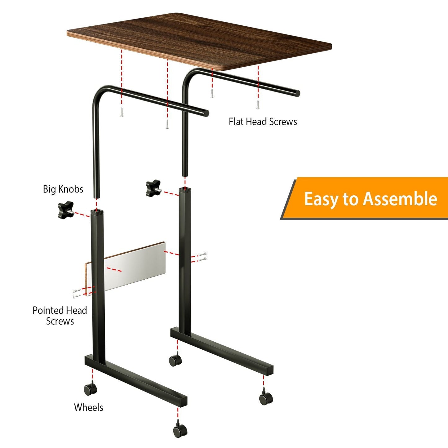 C Side Table 3-Tier Laptop Desk Small Slim Snack Side Table for Couch Bed Sofa for Small Spaces Living Room Bedroom