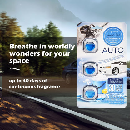 3 Pack Car Air Fresheners - Long Lasting Vent Clips For Men & Women, 3 Pack Up To 90 Days Fits All Car Refresher Odor Eliminator, New Car Scent Variety Pack