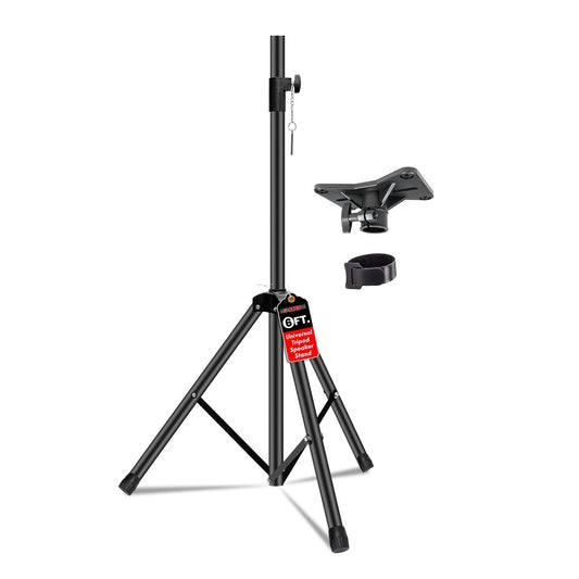 5 Core Speaker Stand Tripod Floor Tall Adjustable Up to 72 Inch DJ Studio Monitor Stands Pole Mount - SS ECO 1PK WOB