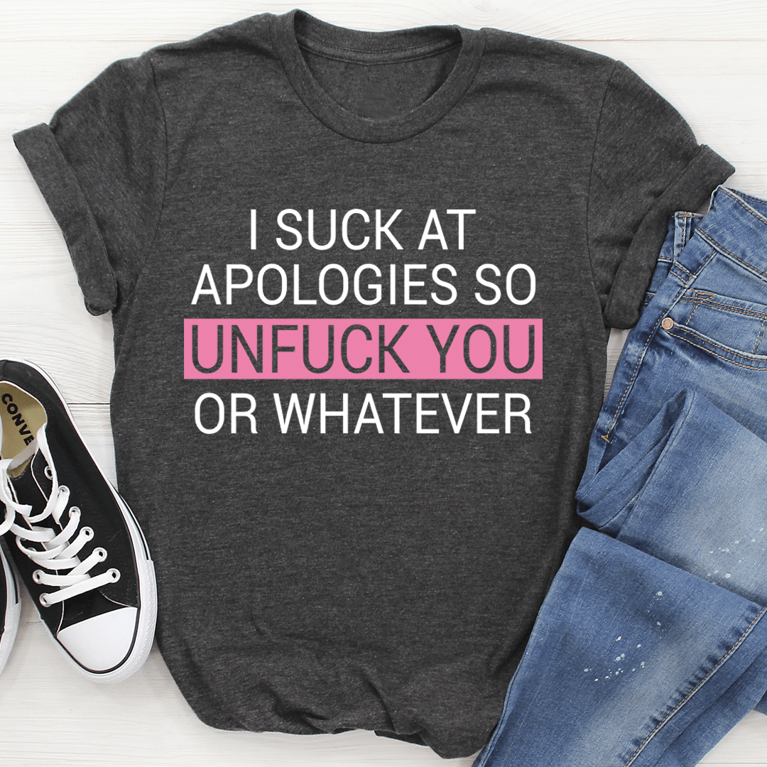 Dark gray heather T-shirt with graphic slogan print and pink-highlighted text box on front.