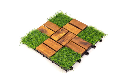 Acacia Wood Assembled Flooring , 10pack, 12 in. x 12 in.