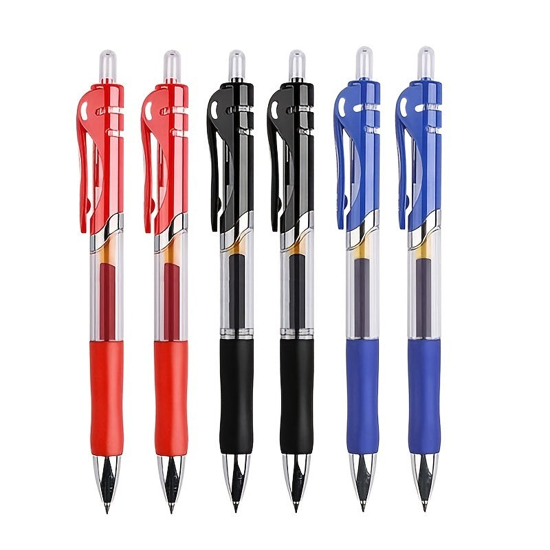 Multi-color press-and-push gel pen set with 2 pens and 10 refills, 0.5mm tips