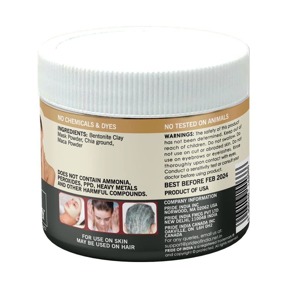 Bentonite clay face mask powder jar with white ribbed lid