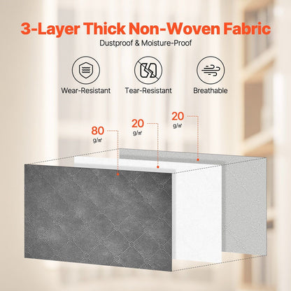 VEVOR grey non-woven fabric foldable storage bag, dustproof and breathable design