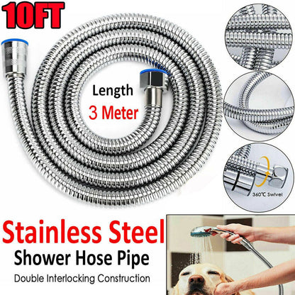 2 m / 3 m / 79" / 118" Shower Water Hose Shower Head Stainless Steel Flexible Replacement Hose