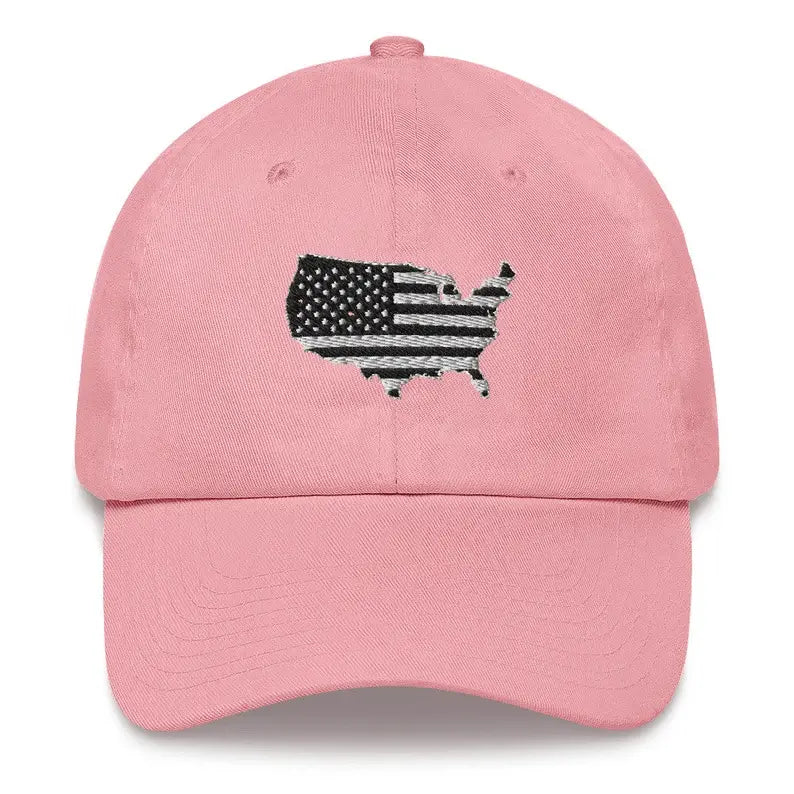 Pink baseball cap with US flag state graphic on front