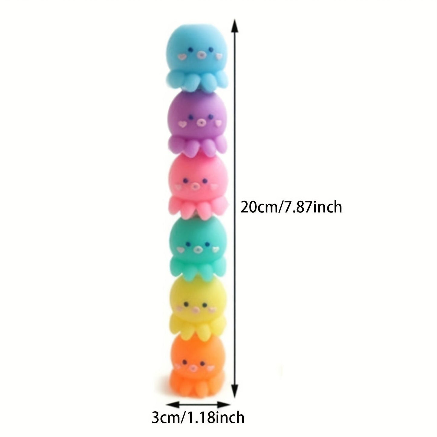 6 Colors/Box Small Octopus Shape Highlighter-3mm