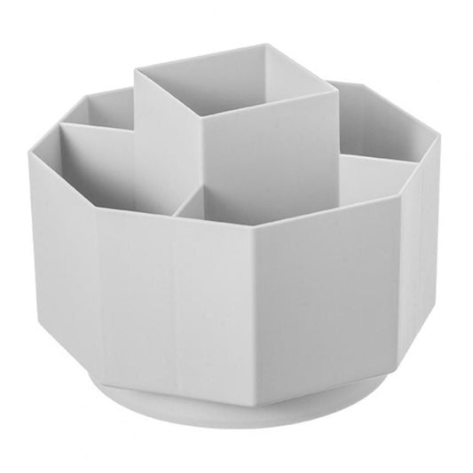 White multi-compartment pen organizer cup with four divider sections
