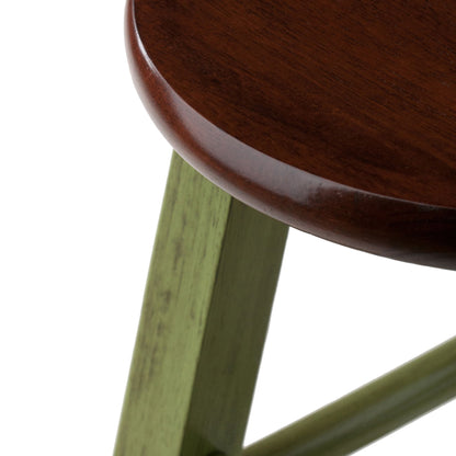 Ivy 24" Counter Stool Walnut/Green