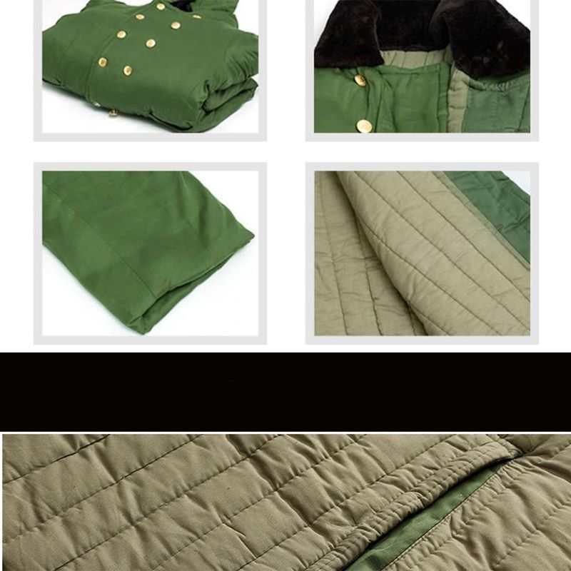 Retro Northeast Men's Winter Thick Long Trench Coat Jacket Military Coat