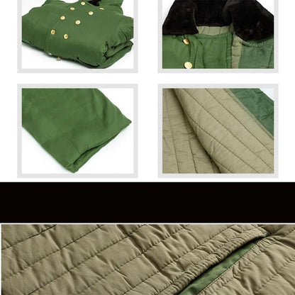 Retro Northeast Men's Winter Thick Long Trench Coat Jacket Military Coat