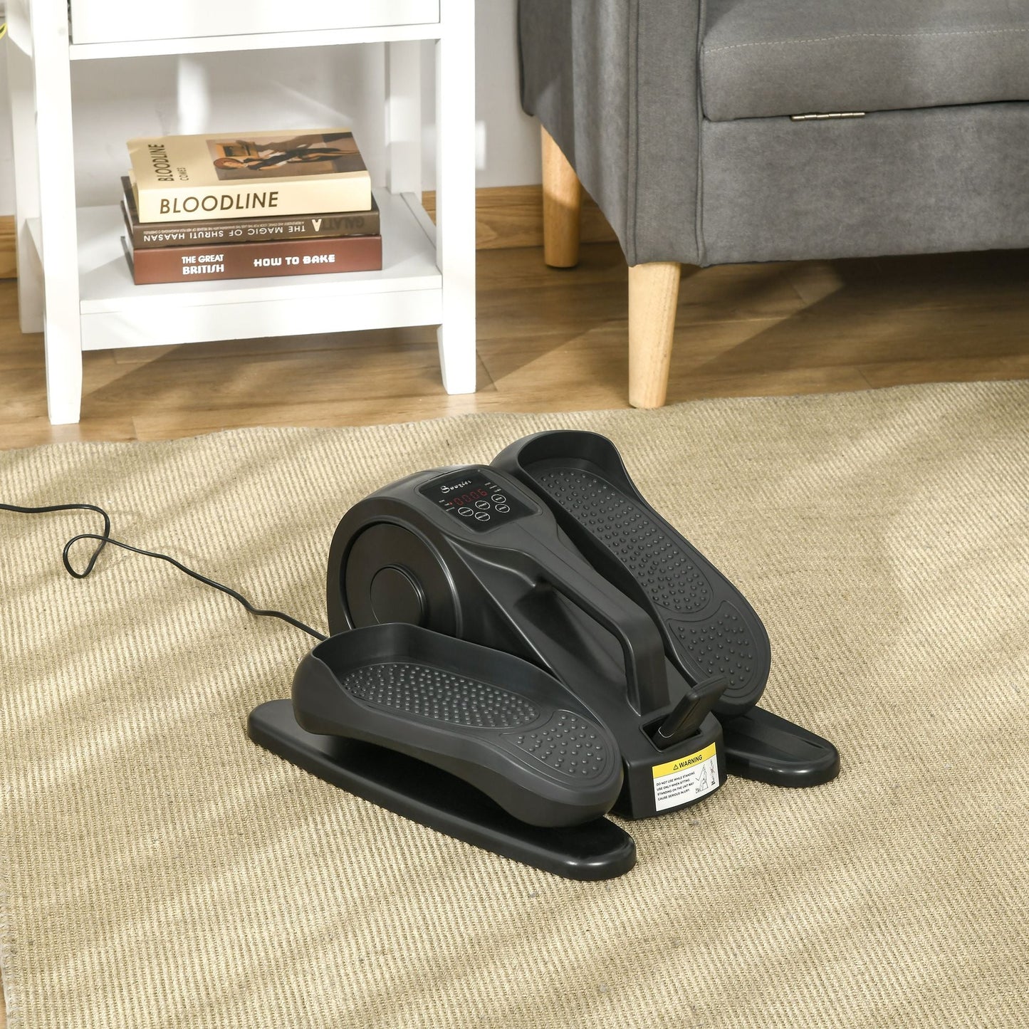 Under Desk Elliptical Foot Pedal Exerciser with Adjustable Speed Remote LCD
