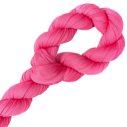 Pink woven shock-absorbing dog leash with braided loop section